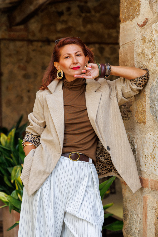 Leopard denim blazer!