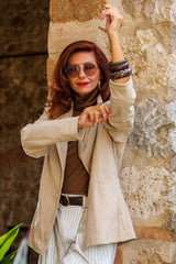Leopard denim blazer!