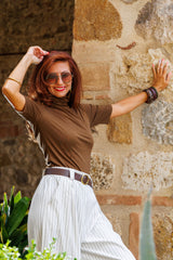 Tencel blouse with polo
