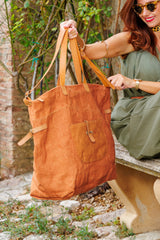 JUTE textile and leather bag!