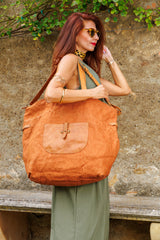 JUTE textile and leather bag!