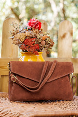 Tuscany Brownie suede bag