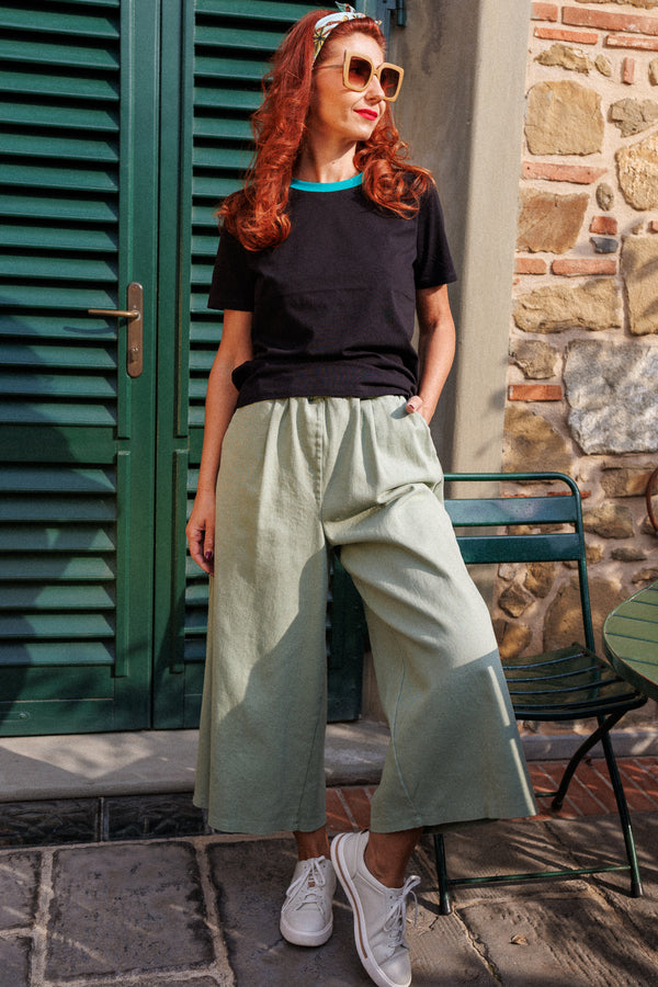 Olive skirt-trousers