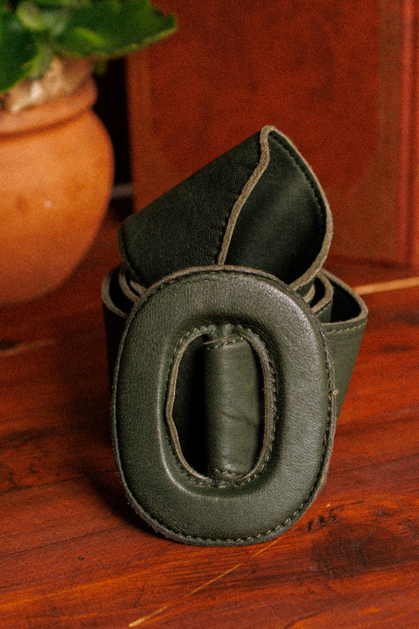 Vintage Green wide belt