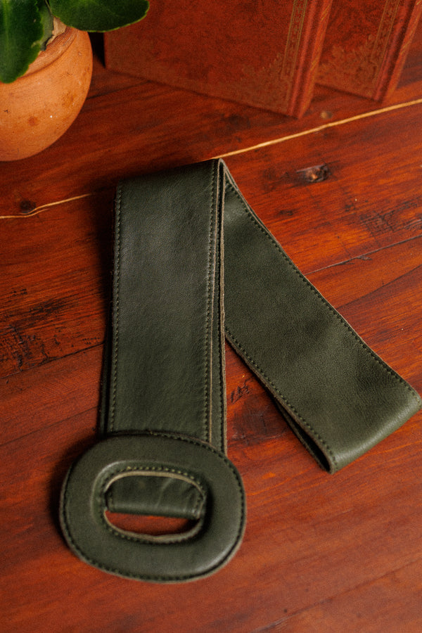 Vintage Green wide belt