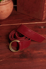 Leather belt Red