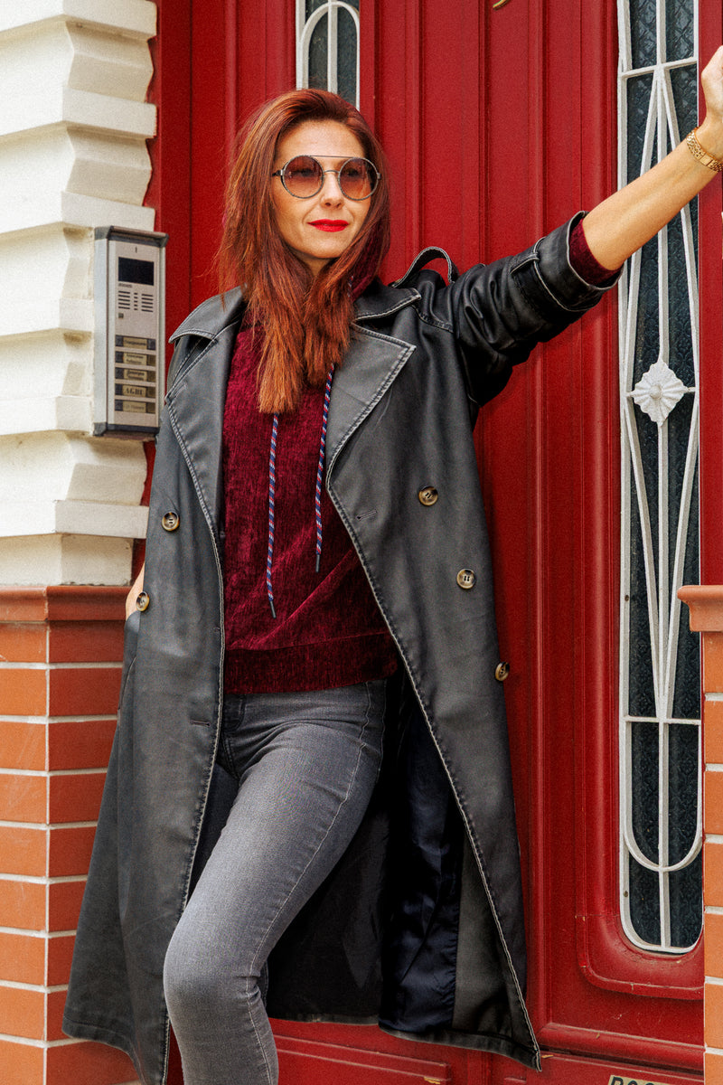 Premium Leather Trench Coat