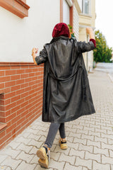 Premium Leather Trench Coat