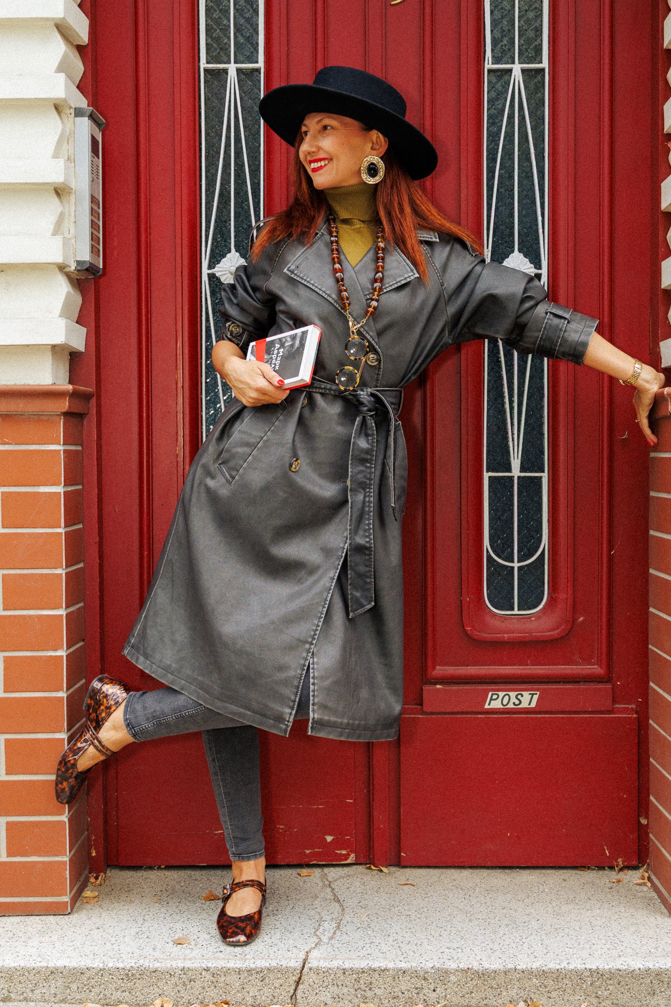 Premium Leather Trench Coat