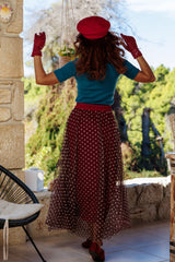 The gorgeous polka dot skirt!