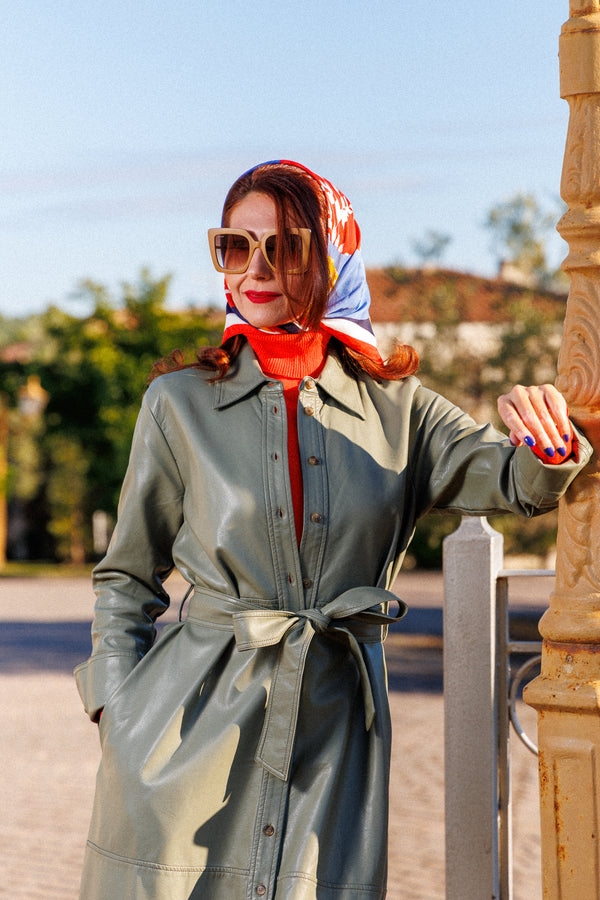 Premium Leather Dress-Trench Coat