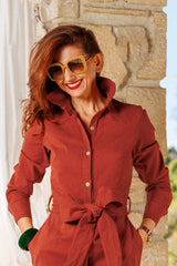 The dress in a wonderful autumn color!