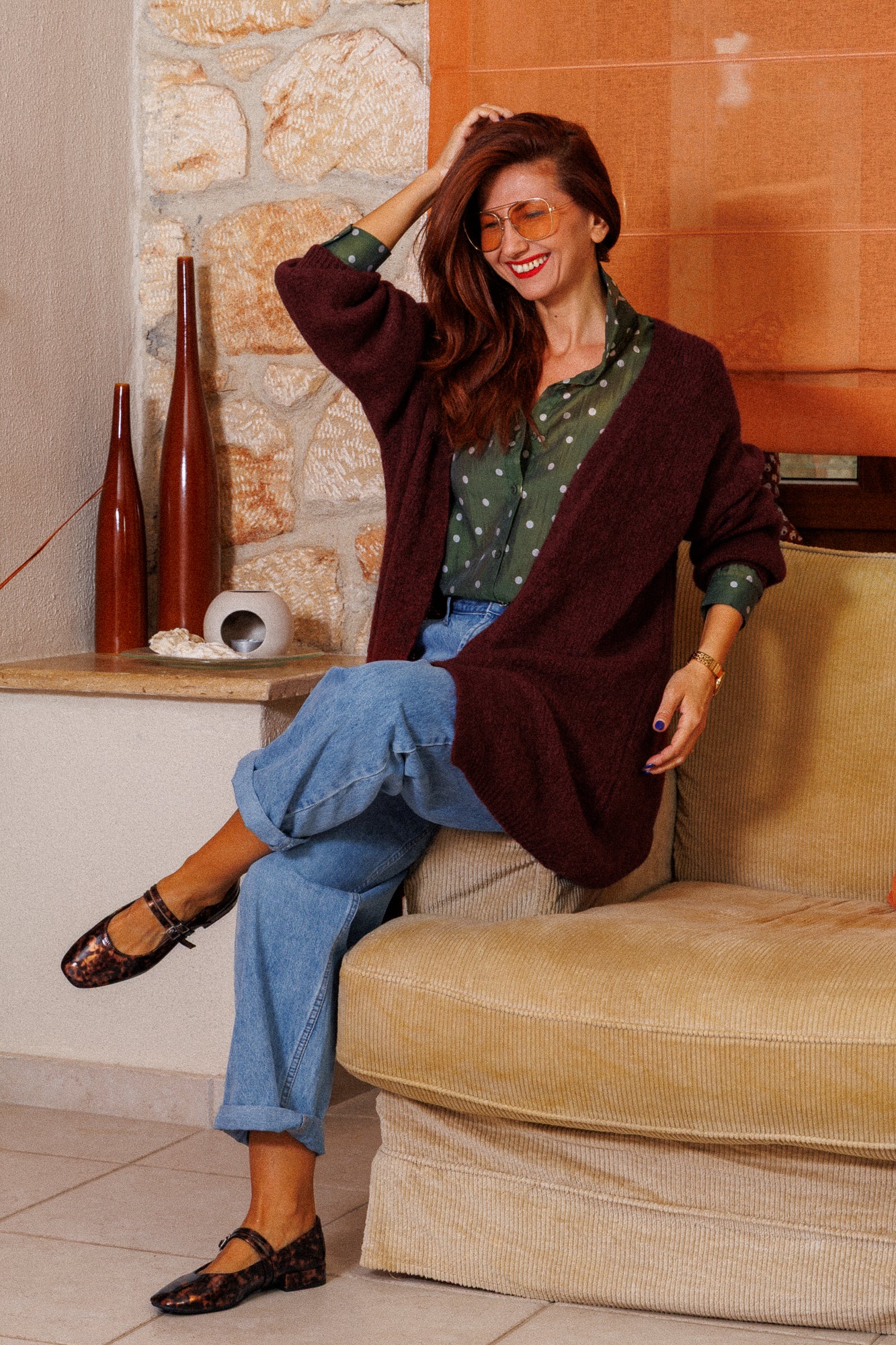 Long cardigan Bordeaux!