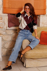 Пуловер с чаровна риза якичка!