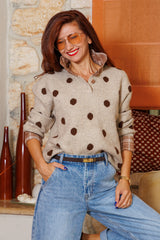 Sweater with a charming shirt collar!