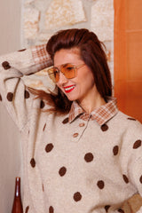 Sweater with a charming shirt collar!