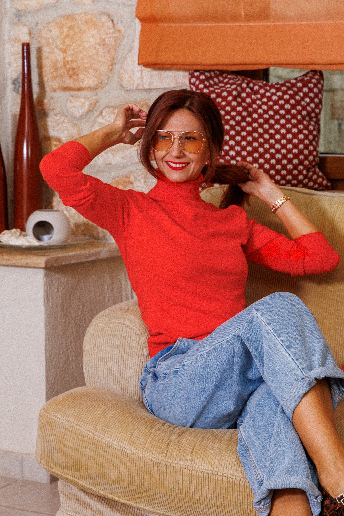 Поло блуза в чуден корал!