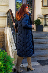 Geacă lungă de iarnă, albastru intens!