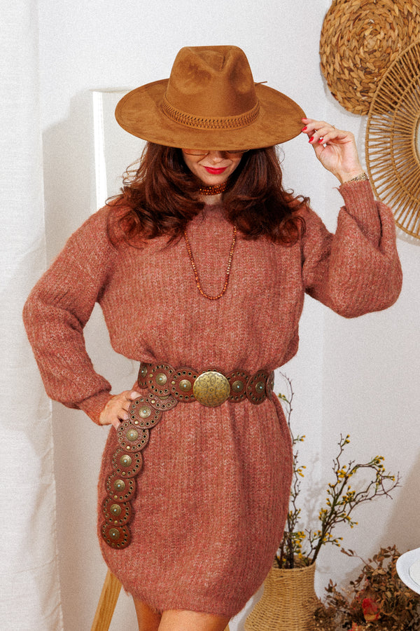 Hat with brim Light Brown!