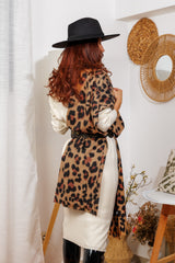 Eșarfă de iarnă cu imprimeu de leopard!