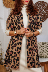 Eșarfă de iarnă cu imprimeu de leopard!