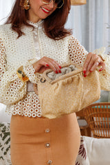 Super Special White Pearl leather clutch bag!