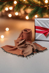 Eșarfă de iarnă portocalie-ciocolată!