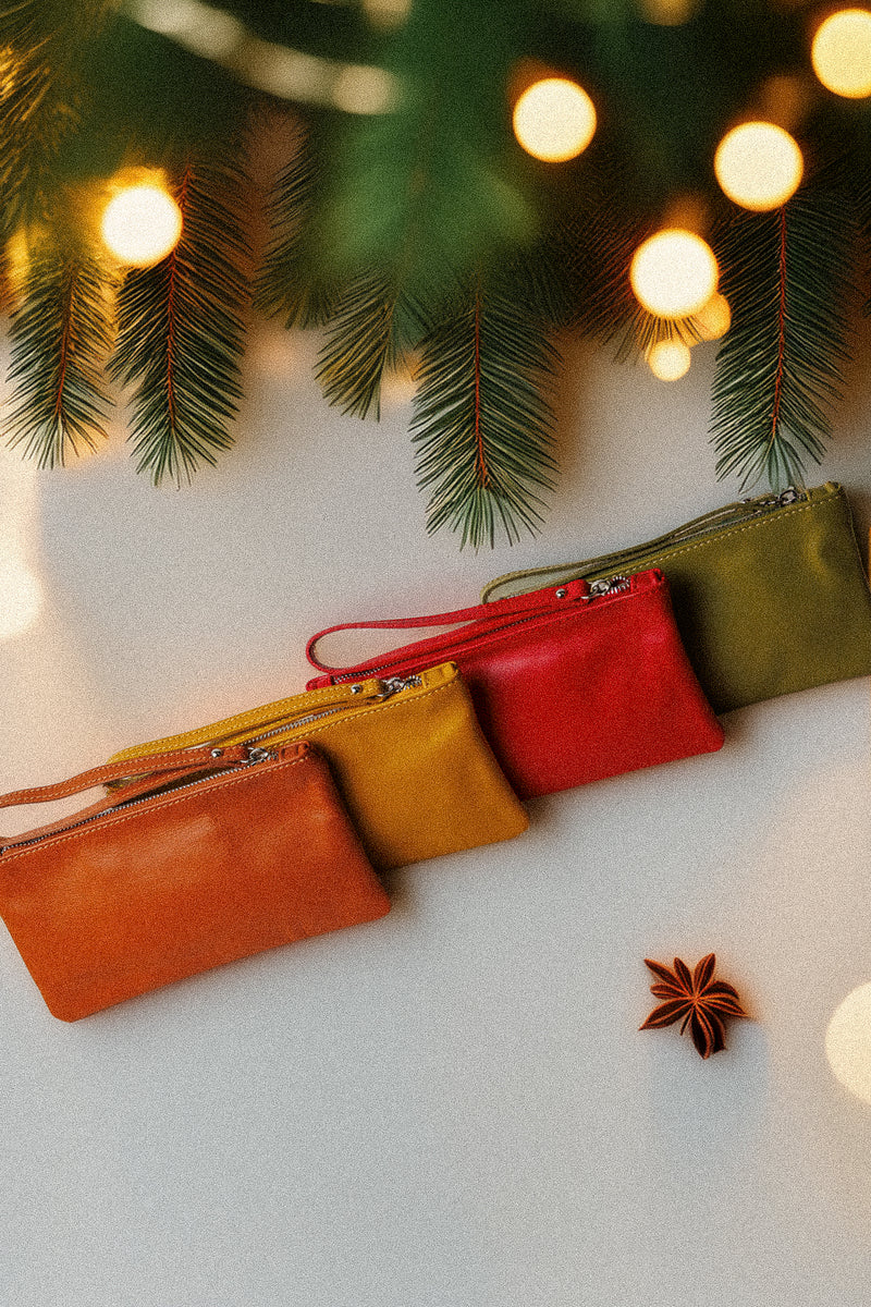 Кожен мини клъч/несесер/портфейл!