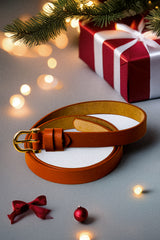 Classy Orange leather belt!