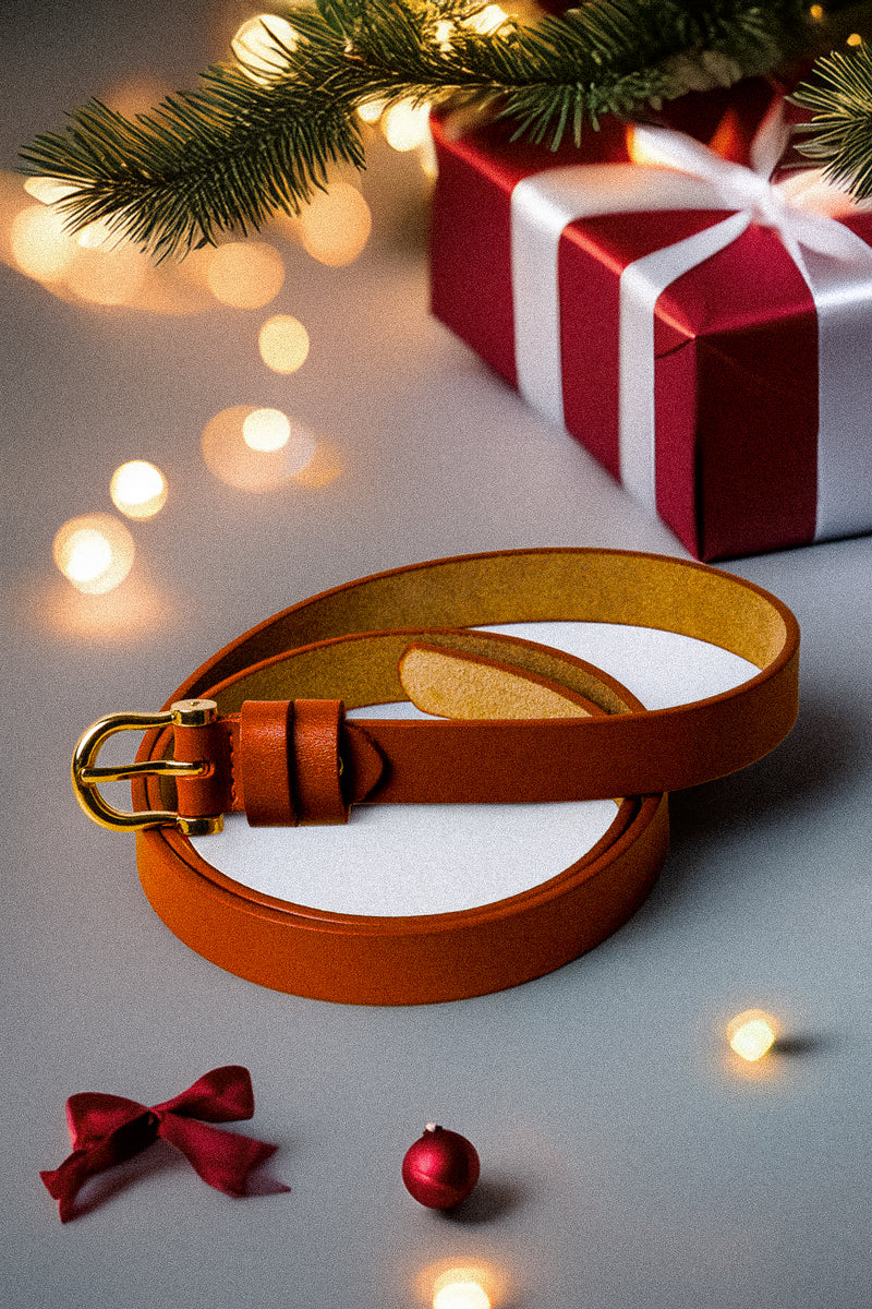 Classy Orange leather belt!
