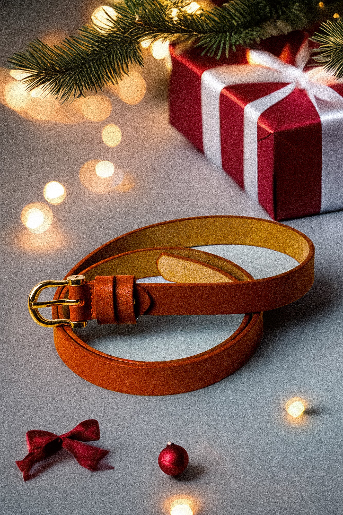 Classy Orange leather belt!
