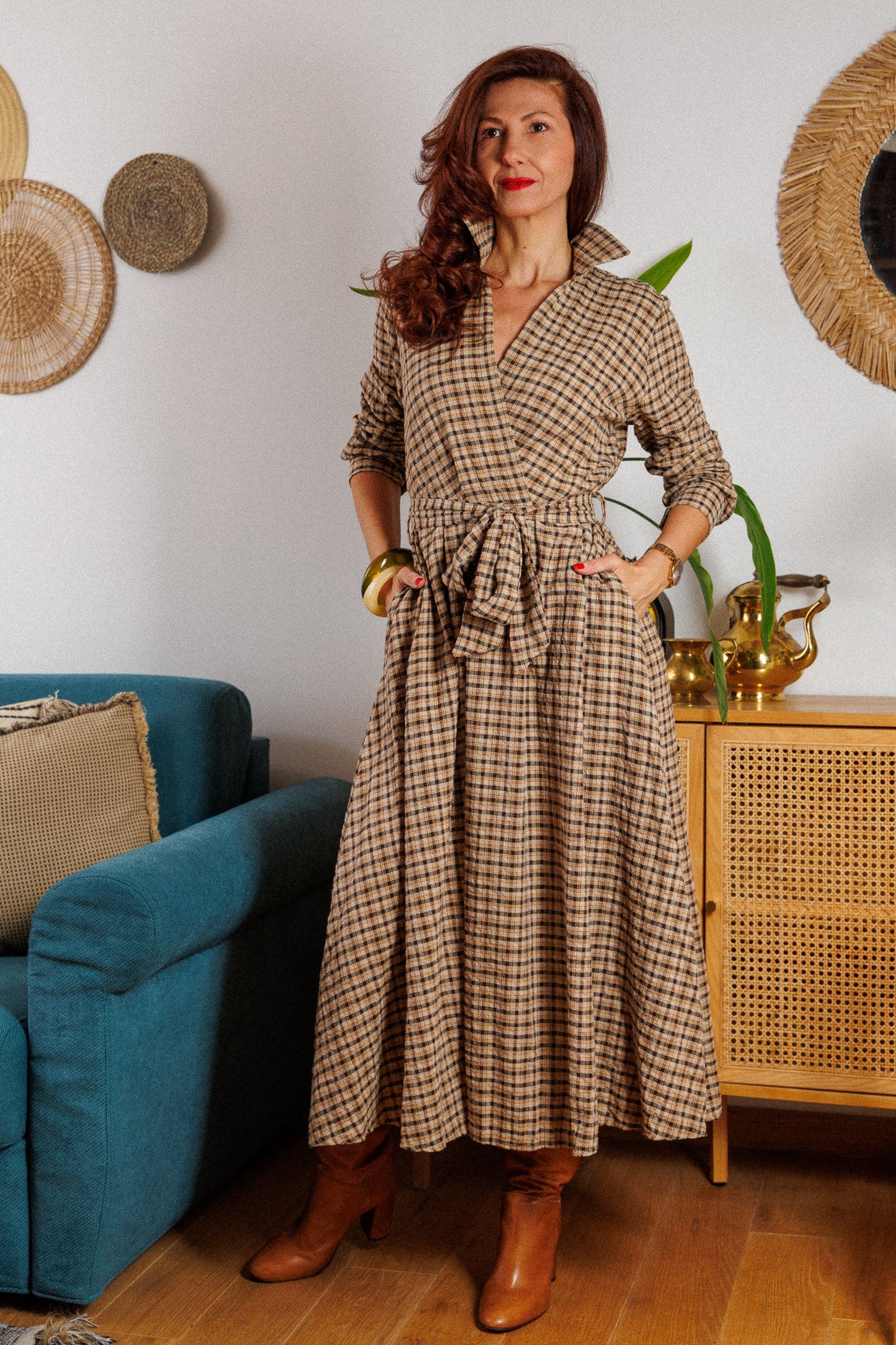 A hug-me dress in a beautiful plaid!