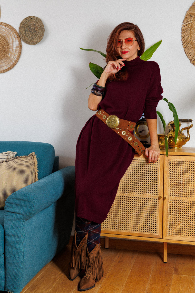 Рокля Wine с поло яка!