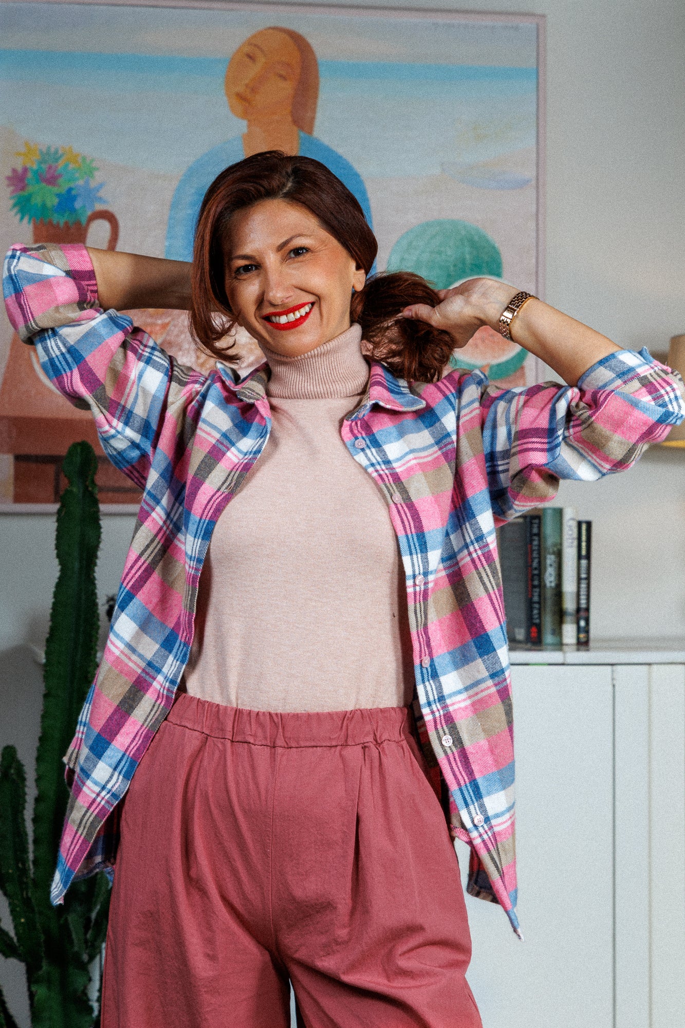 Cămașa în carouri în culori superbe!