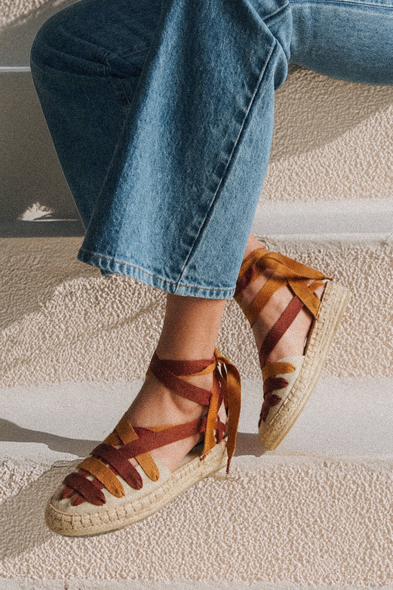 Espadrile cu baretă pe gleznă Caramel